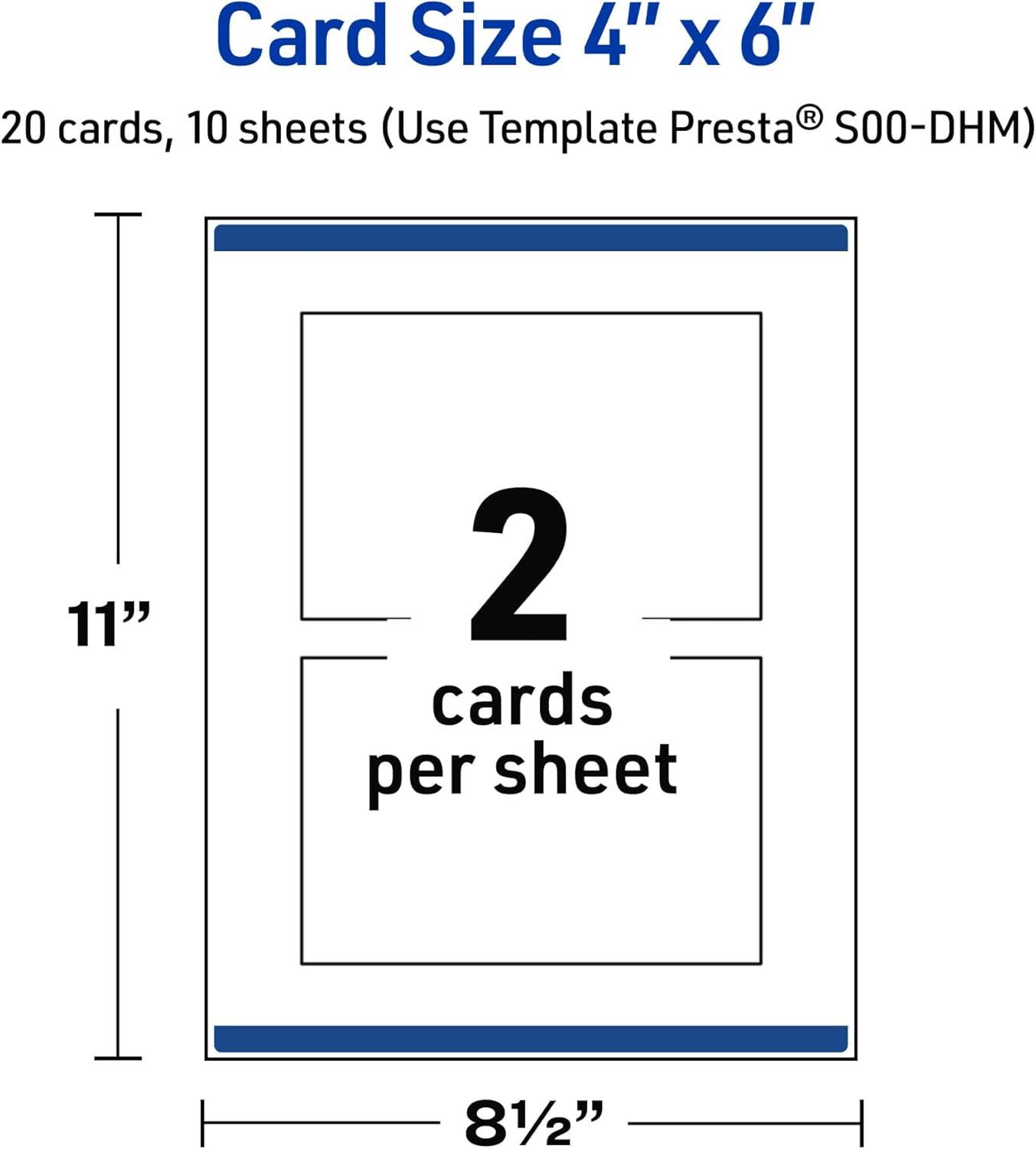 imageAvery Printable Rectangle Postcards Gold MultiLined Border 4quot x 6quot Matte White LaserInkjet 20ct Great for PostcardsMultiLined Gold Border