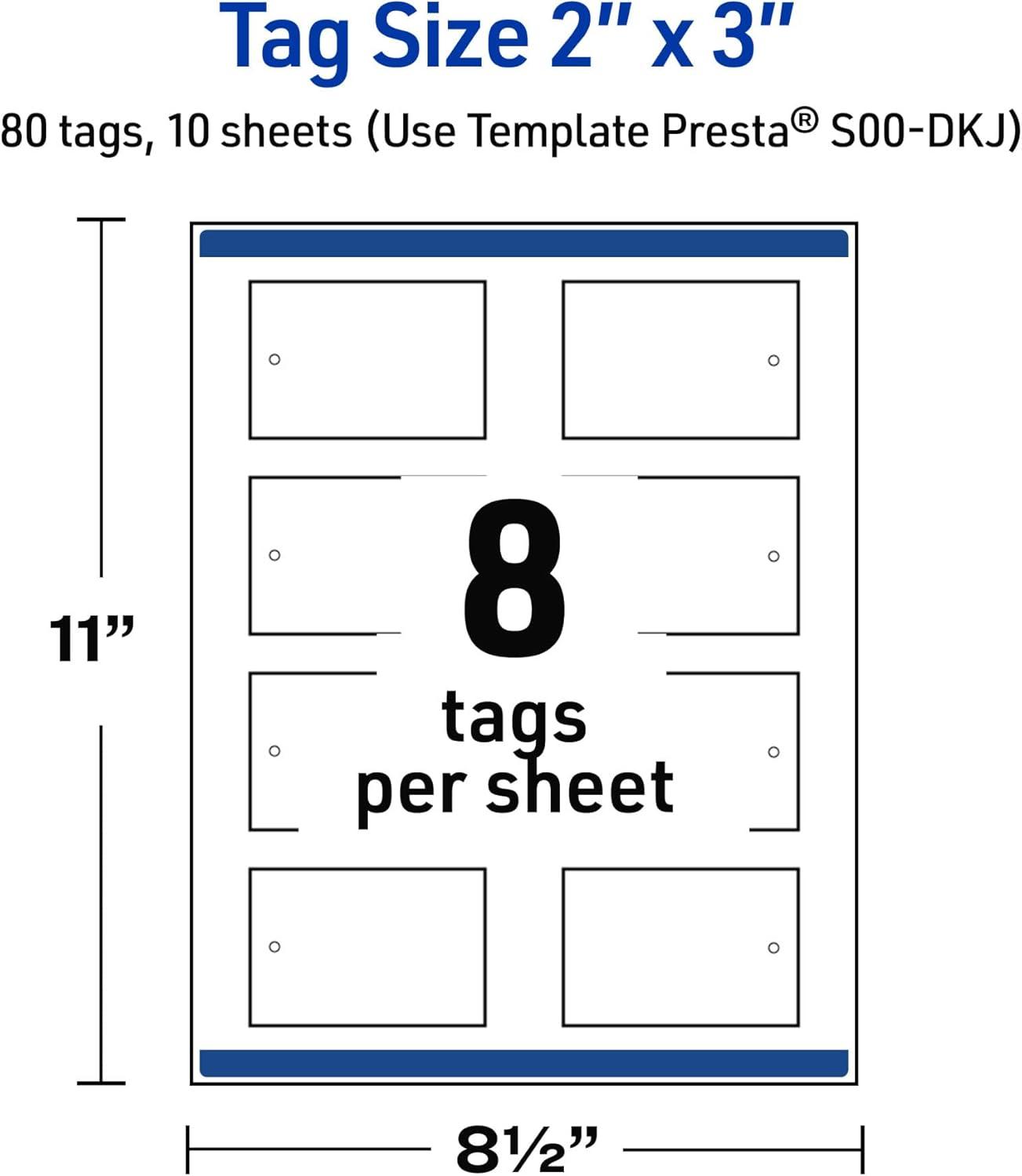 imageAvery Printable Rectangle Tags Gold Dots Green Florals 2quot x 3quot Matte White LaserInkjet 80ct Great for Product TagsDouble Dipped Gold Edge