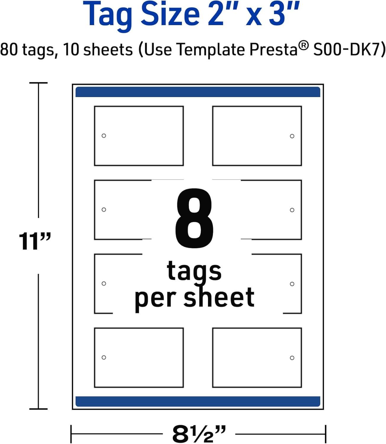 imageAvery Printable Rectangle Tags Gold Dots Green Florals 2quot x 3quot Matte White LaserInkjet 80ct Great for Product TagsGold Dots Edge