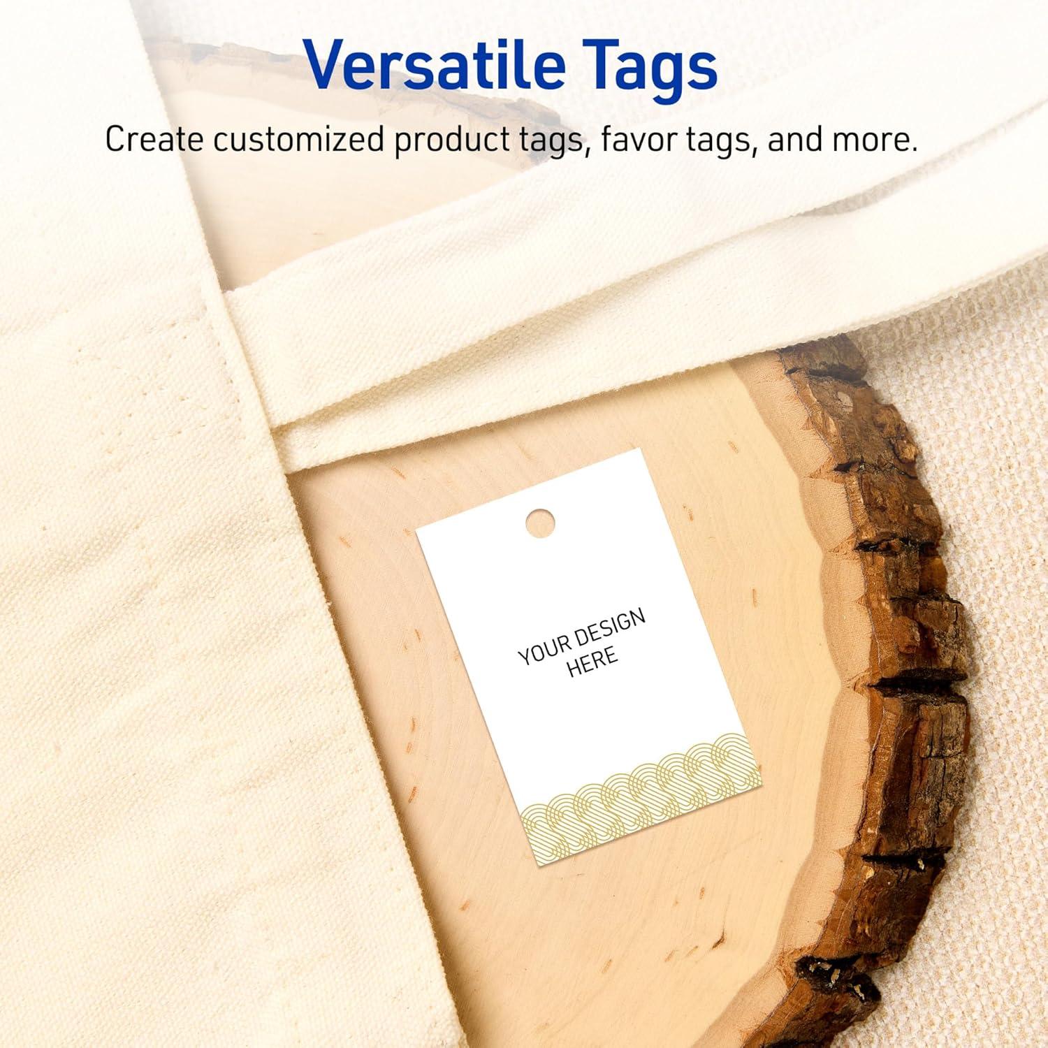 imageAvery Printable Rectangle Tags Gold Dots Green Florals 2quot x 3quot Matte White LaserInkjet 80ct Great for Product TagsGold Lace Trim