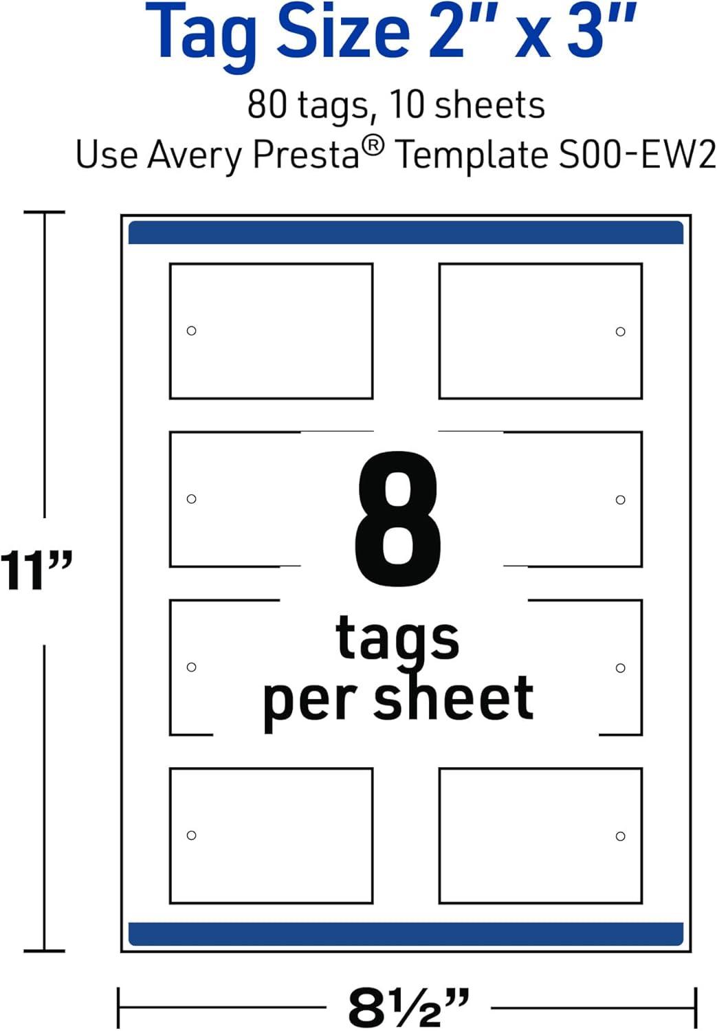 imageAvery Printable Rectangle Tags Gold Dots Green Florals 2quot x 3quot Matte White LaserInkjet 80ct Great for Product TagsGold Monstera Leaves