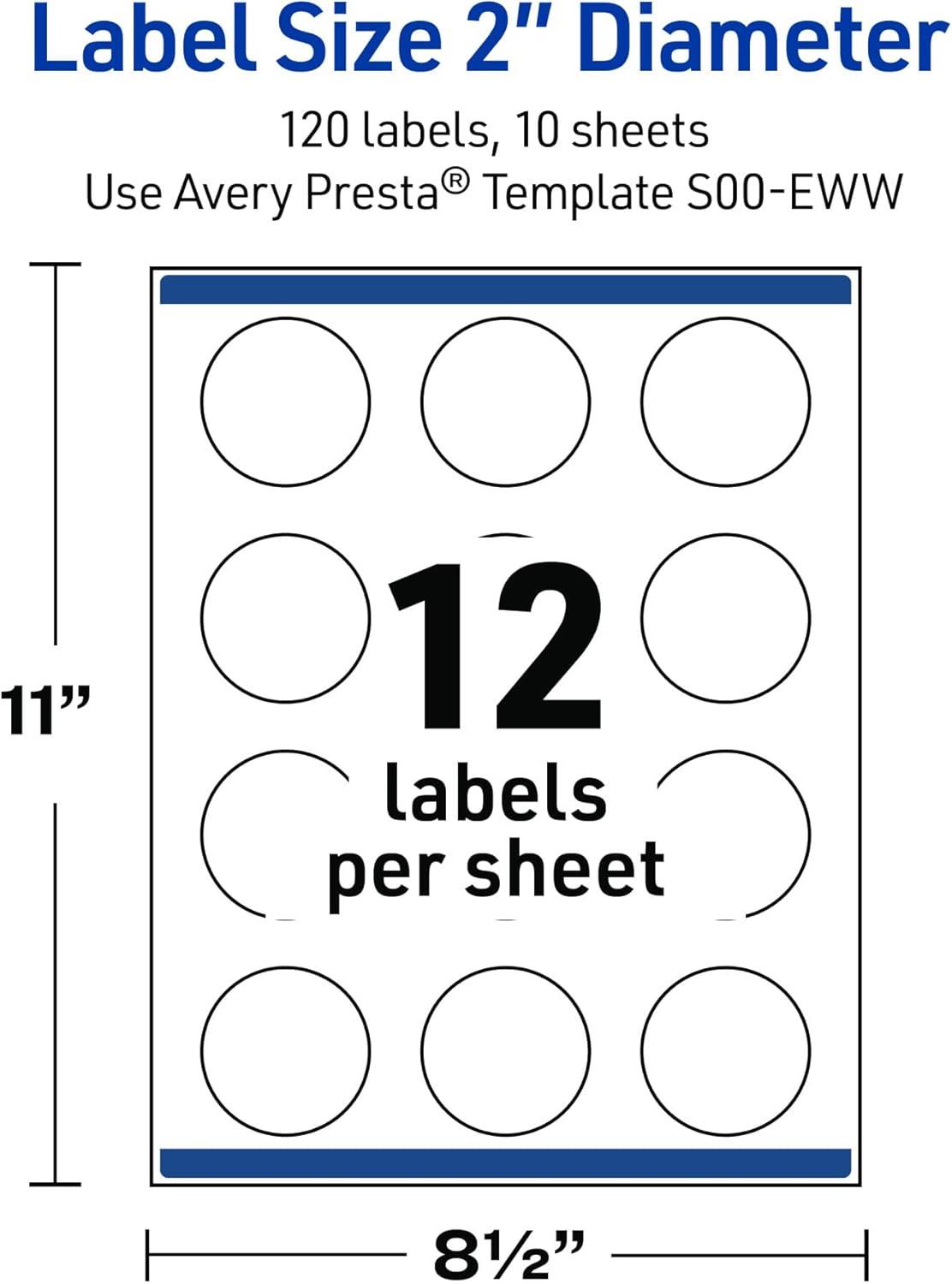 imageAvery Printable Round Labels Sure Feed Technology Gold Beads Design 2quot Diameter Glossy White Permanent Adhesive LaserInkjet 120 Total Great for Product MerchandisingGold Lace Trim