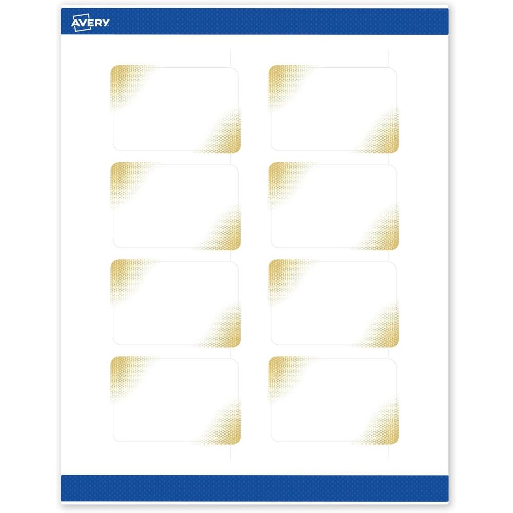 imageAvery Printable Rectangle Labels Gold ampamp Navy Border Florals 2quot x 3quot Matte White Rectangle Labels Permanent LaserInkjet 80ct Great for Product MerchandisingGold Blush