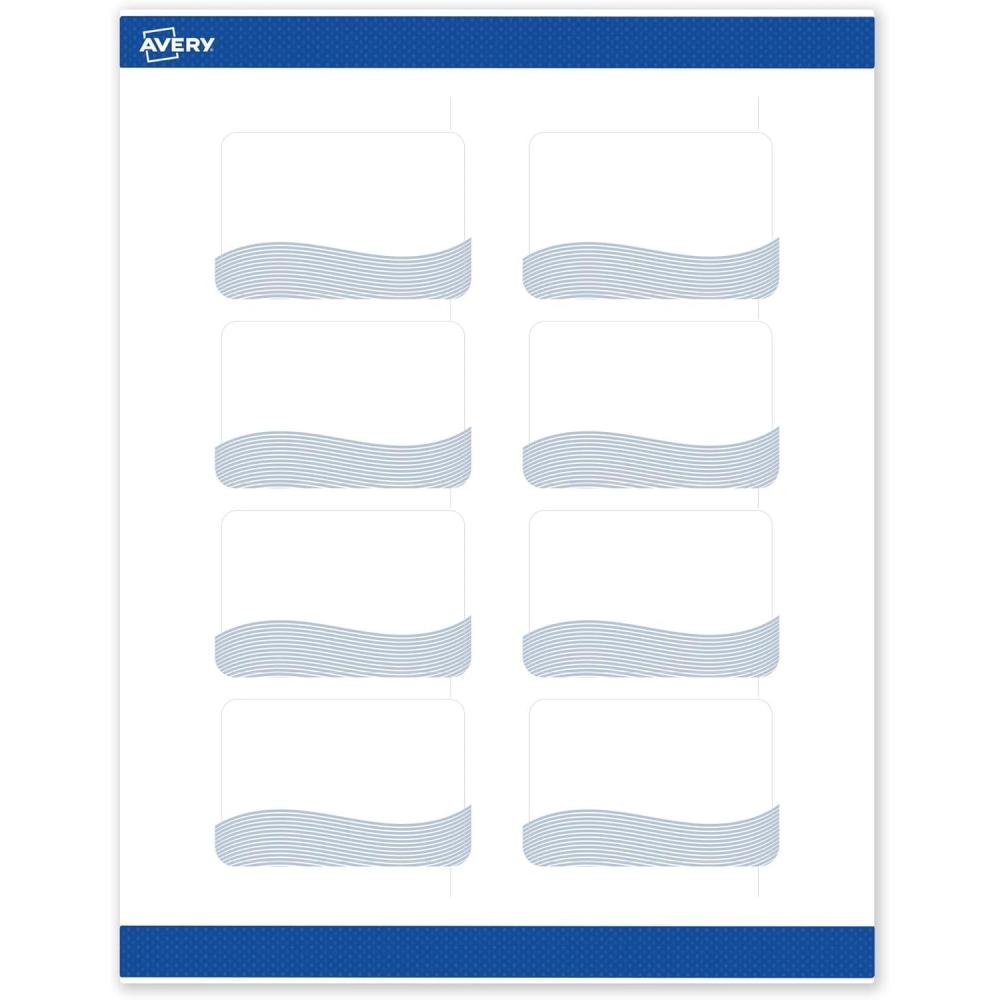 imageAvery Printable Rectangle Labels Gold ampamp Navy Border Florals 2quot x 3quot Matte White Rectangle Labels Permanent LaserInkjet 80ct Great for Product MerchandisingBlue Waves