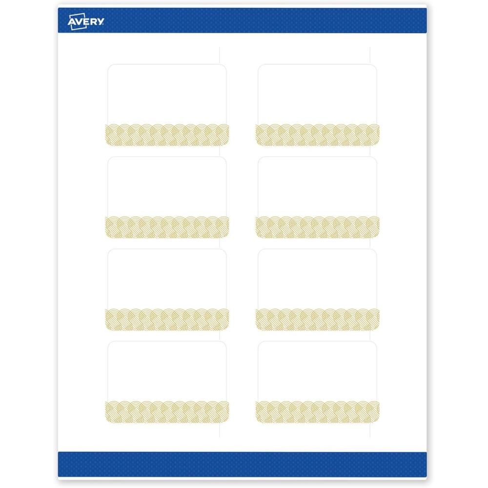 imageAvery Printable Rectangle Labels Gold ampamp Navy Border Florals 2quot x 3quot Matte White Rectangle Labels Permanent LaserInkjet 80ct Great for Product MerchandisingGold Lace Trim