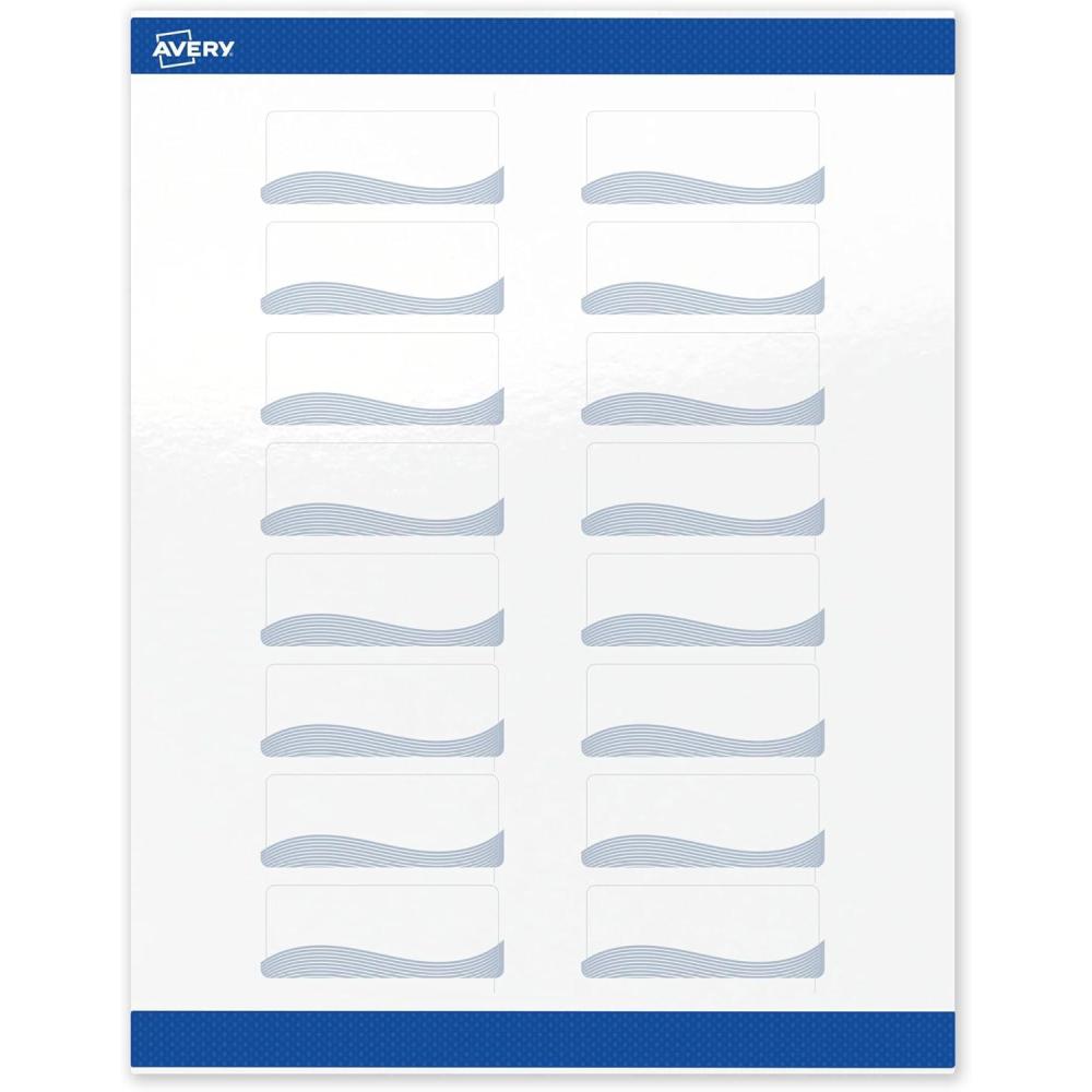 imageAvery Printable Rectangle Labels Sure Feed Technology Blue Border Gold Dots Design 1quot x 258quot Glossy White Permanent Adhesive LaserInkjet 160 Total Great for AddressingBlue Waves