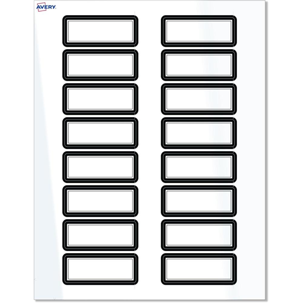 imageAvery Printable Rectangle Labels Sure Feed Technology Blue Border Gold Dots Design 1quot x 258quot Glossy White Permanent Adhesive LaserInkjet 160 Total Great for AddressingDouble Black Border