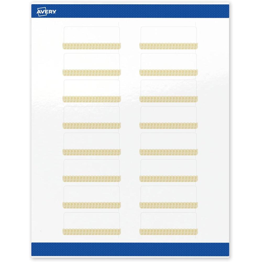 imageAvery Printable Rectangle Labels Sure Feed Technology Blue Border Gold Dots Design 1quot x 258quot Glossy White Permanent Adhesive LaserInkjet 160 Total Great for AddressingGold Lace Trim