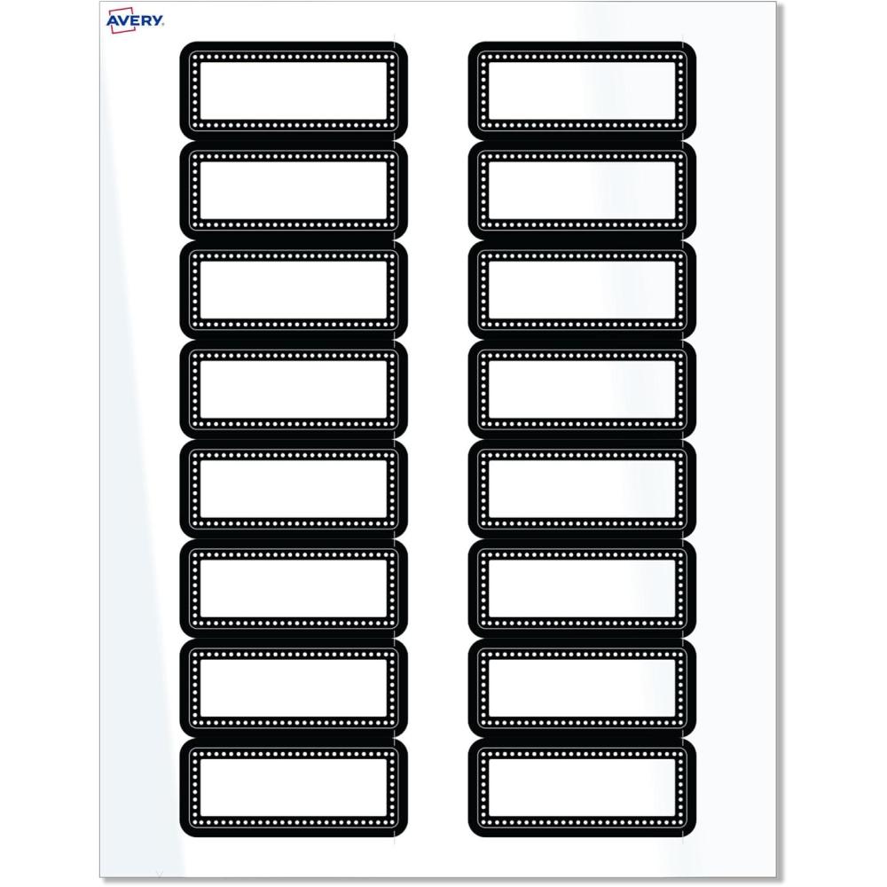 imageAvery Printable Rectangle Labels Sure Feed Technology Blue Border Gold Dots Design 1quot x 258quot Glossy White Permanent Adhesive LaserInkjet 160 Total Great for AddressingBlack  White Polka Dots
