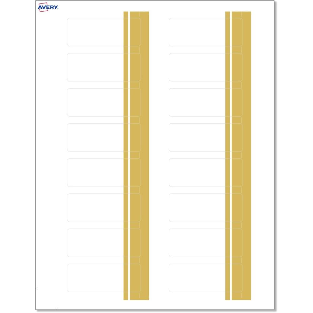 imageAvery Printable Rectangle Labels Sure Feed Technology Double Gold Border Florals Design 1quot x 258quot Matte White Permanent Labels LaserInkjet 160 Total Great for AddressingDouble Dipped Gold Edge