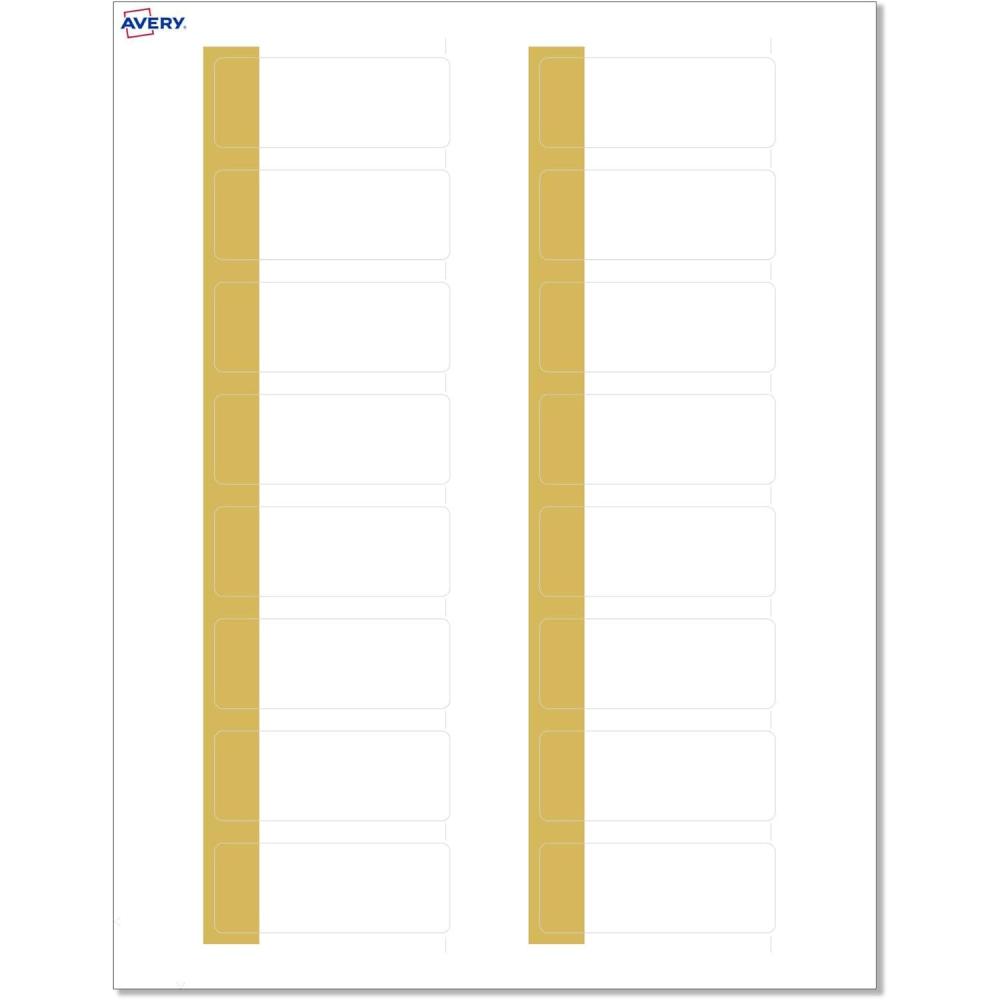 imageAvery Printable Rectangle Labels Sure Feed Technology Double Gold Border Florals Design 1quot x 258quot Matte White Permanent Labels LaserInkjet 160 Total Great for AddressingDipped Gold Edge