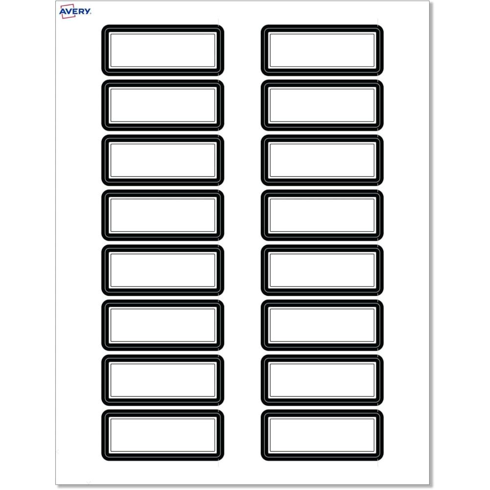 imageAvery Printable Rectangle Labels Sure Feed Technology Double Gold Border Florals Design 1quot x 258quot Matte White Permanent Labels LaserInkjet 160 Total Great for AddressingDouble Black Border