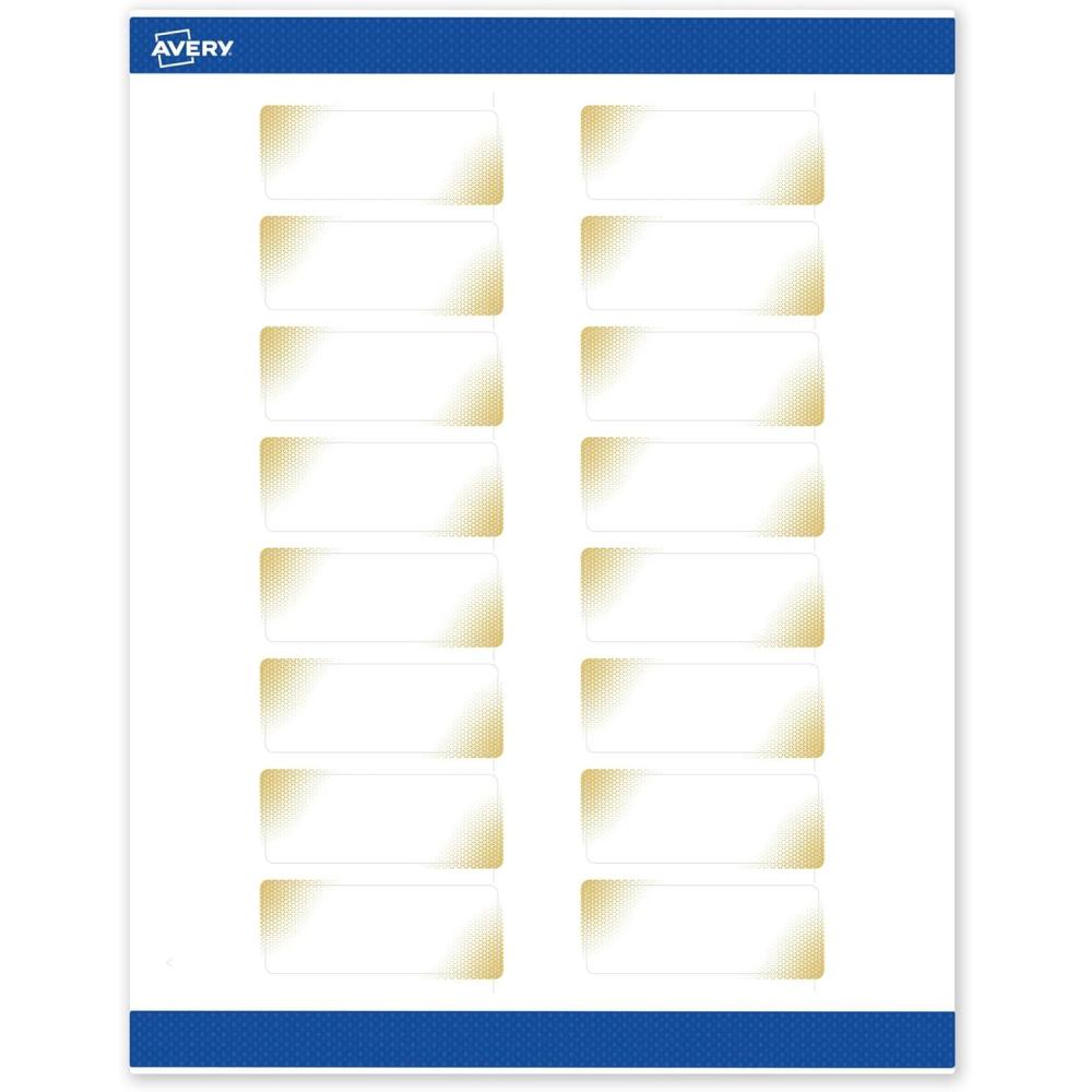 imageAvery Printable Rectangle Labels Sure Feed Technology Double Gold Border Florals Design 1quot x 258quot Matte White Permanent Labels LaserInkjet 160 Total Great for AddressingGold Blush