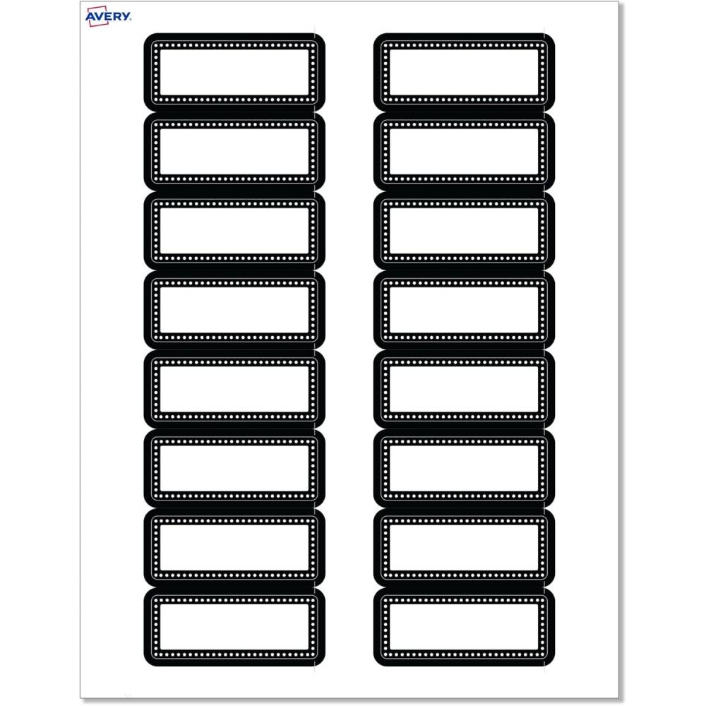 imageAvery Printable Rectangle Labels Sure Feed Technology Double Gold Border Florals Design 1quot x 258quot Matte White Permanent Labels LaserInkjet 160 Total Great for AddressingBlack  White Polka Dots