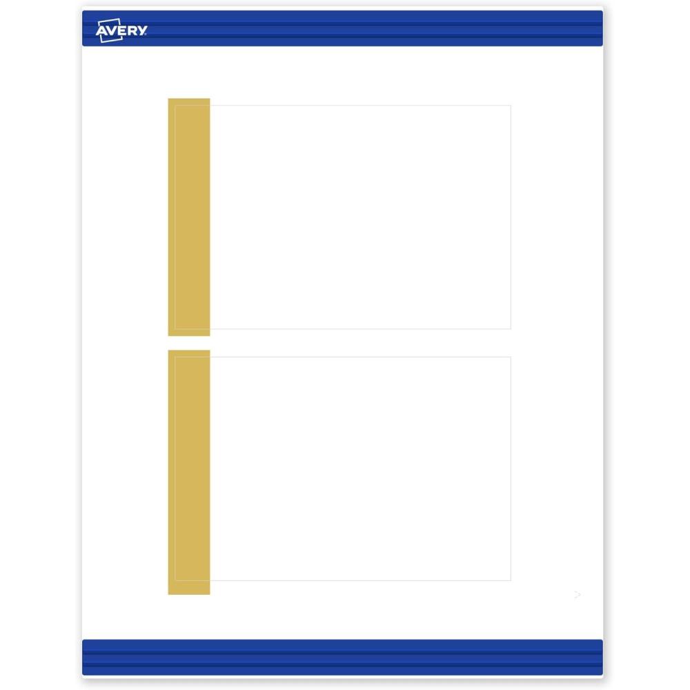 imageAvery Printable Rectangle Postcards Gold MultiLined Border 4quot x 6quot Matte White LaserInkjet 20ct Great for PostcardsDipped Gold Edge