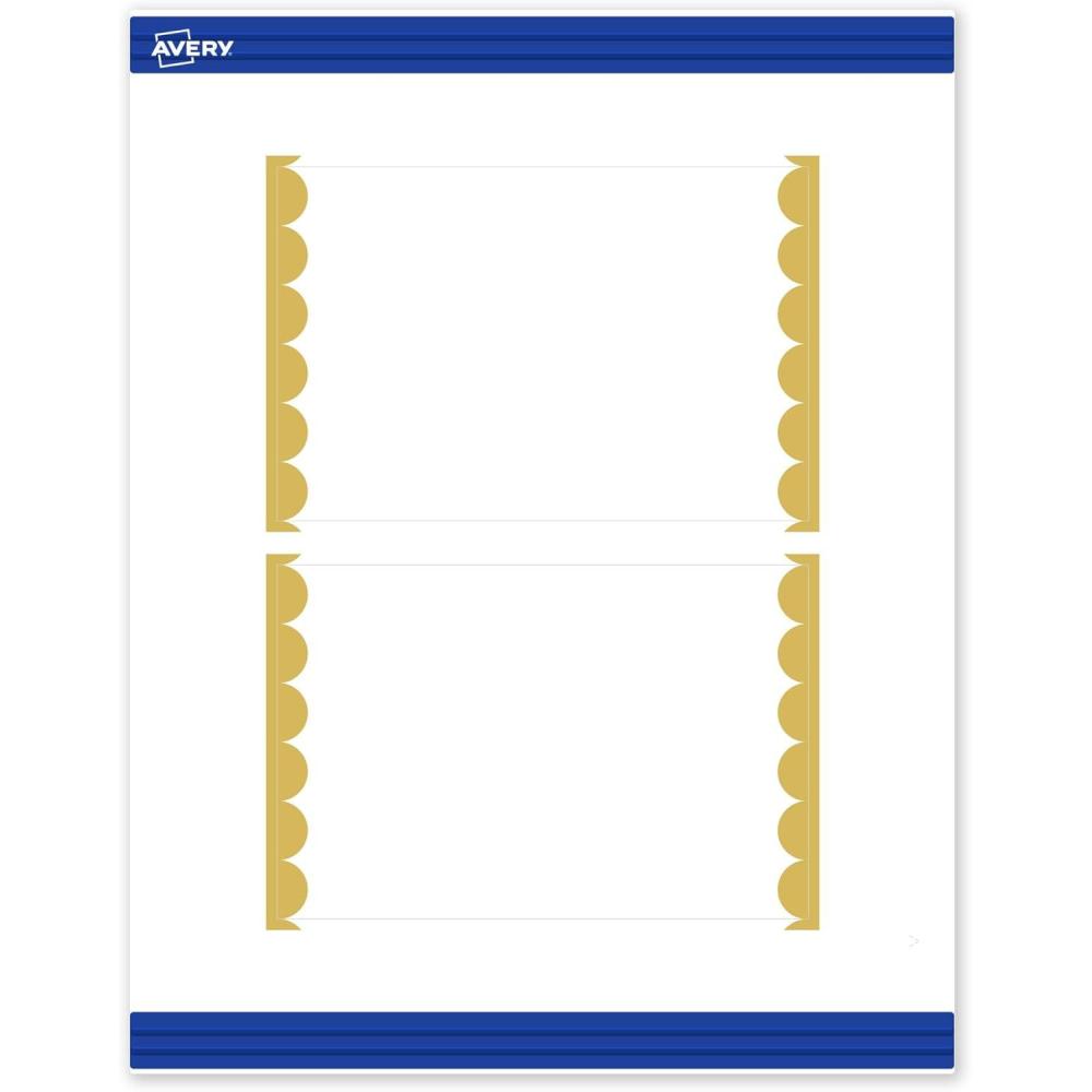 imageAvery Printable Rectangle Postcards Gold MultiLined Border 4quot x 6quot Matte White LaserInkjet 20ct Great for PostcardsGold Dots Edge