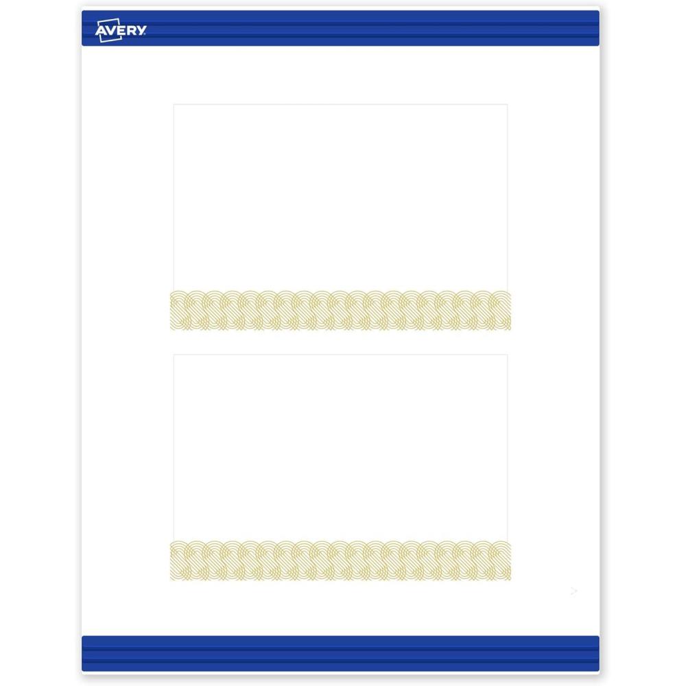 imageAvery Printable Rectangle Postcards Gold MultiLined Border 4quot x 6quot Matte White LaserInkjet 20ct Great for PostcardsGold Lace Trim