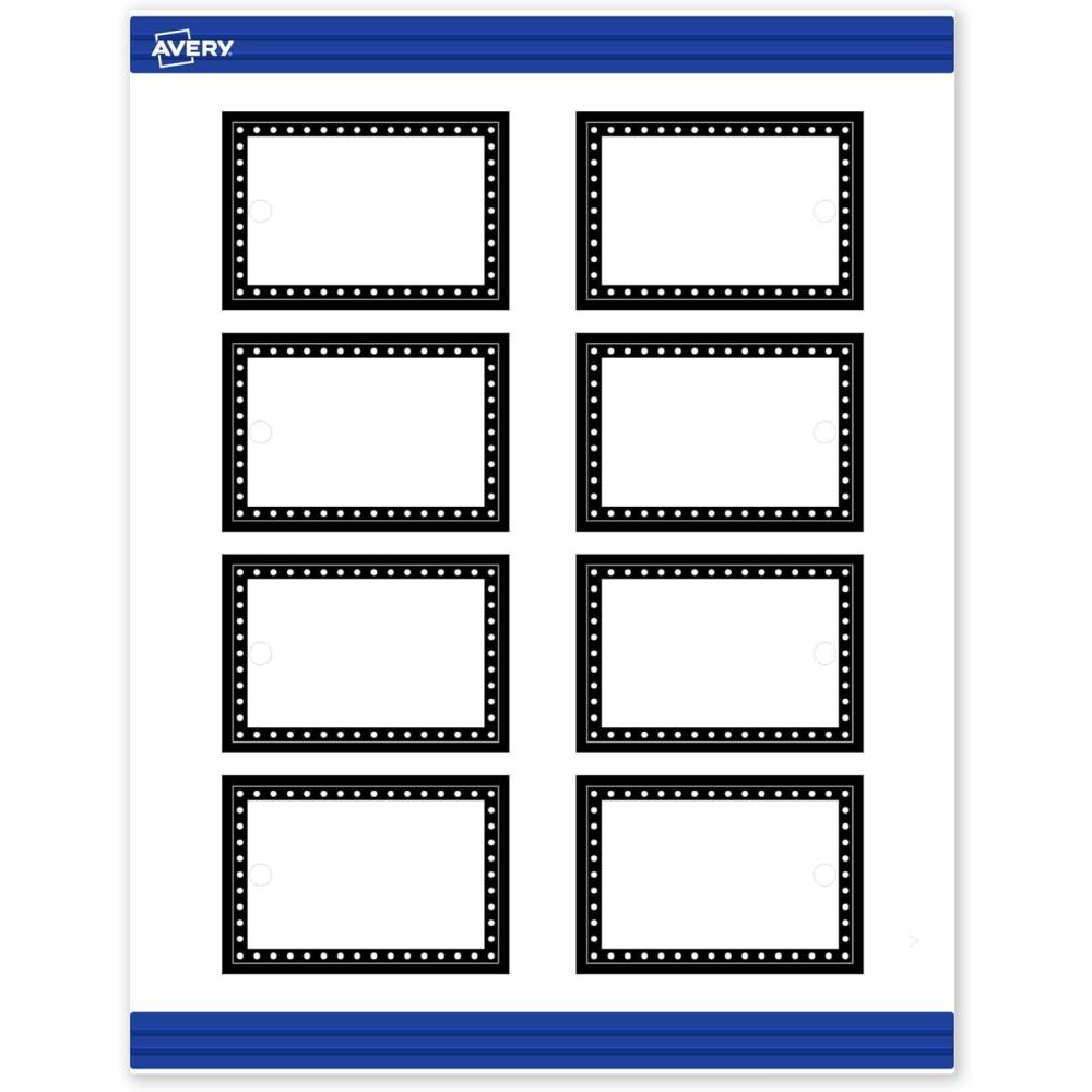 imageAvery Printable Rectangle Tags Gold Dots Green Florals 2quot x 3quot Matte White LaserInkjet 80ct Great for Product TagsBlack  White Polka Dots