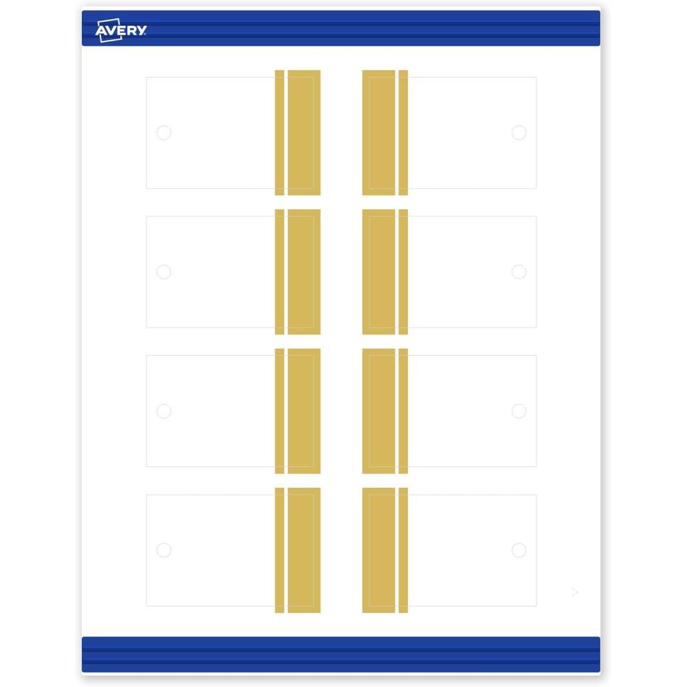 imageAvery Printable Rectangle Tags Gold Dots Green Florals 2quot x 3quot Matte White LaserInkjet 80ct Great for Product TagsDouble Dipped Gold Edge