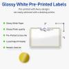 imageAvery Printable Rectangle Labels Gold Border Gold Dots 2quot x 3quot Glossy White Rectangle Labels Permanent LaserInkjet 80ct Great for Product MerchandisingGold  Navy Border With Florals