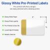 imageAvery Printable Rectangle Labels Gold Border Gold Dots 2quot x 3quot Glossy White Rectangle Labels Permanent LaserInkjet 80ct Great for Product MerchandisingDipped Gold Edge