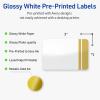 imageAvery Printable Rectangle Labels Gold Border Gold Dots 2quot x 3quot Glossy White Rectangle Labels Permanent LaserInkjet 80ct Great for Product MerchandisingDouble Dipped Gold Edge
