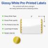 imageAvery Printable Rectangle Labels Gold Border Gold Dots 2quot x 3quot Glossy White Rectangle Labels Permanent LaserInkjet 80ct Great for Product MerchandisingGold Dots Edge