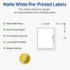 imageAvery Printable Rectangle Labels Gold Double Border Florals 4quot x 313quot Matte White Rectangle Labels Permanent LaserInkjet 40ct Great for Product MerchandisingGold  Navy Border With Florals