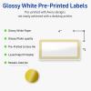 imageAvery Printable Rectangle Labels Gold MultiLined Border 2quot x 4quot Matte White Rectangle Labels Permanent LaserInkjet 100ct Great for Product MerchandisingMultilined Gold Border