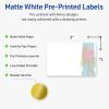imageAvery Printable Rectangle Labels Gold ampamp Navy Border Florals 2quot x 3quot Matte White Rectangle Labels Permanent LaserInkjet 80ct Great for Product MerchandisingWatercolors With Gold Ginkgo Leaves
