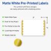 imageAvery Printable Rectangle Labels Gold ampamp Navy Border Florals 2quot x 3quot Matte White Rectangle Labels Permanent LaserInkjet 80ct Great for Product MerchandisingGold Dots Edge