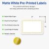 imageAvery Printable Rectangle Labels Gold ampamp Navy Border Florals 2quot x 3quot Matte White Rectangle Labels Permanent LaserInkjet 80ct Great for Product MerchandisingGold Border With Gold Dots