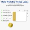 imageAvery Printable Rectangle Labels Gold ampamp Navy Border Florals 2quot x 3quot Matte White Rectangle Labels Permanent LaserInkjet 80ct Great for Product MerchandisingDipped Gold Edge