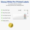 imageAvery Printable Rectangle Labels Sure Feed Technology Blue Border Gold Dots Design 1quot x 258quot Glossy White Permanent Adhesive LaserInkjet 160 Total Great for AddressingWatercolors With Gold Ginkgo Leaves
