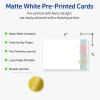imageAvery Printable Rectangle Postcards Gold MultiLined Border 4quot x 6quot Matte White LaserInkjet 20ct Great for PostcardsWatercolors with Gold Ginkgo Leaves