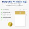 imageAvery Printable Rectangle Tags Gold Dots Green Florals 2quot x 3quot Matte White LaserInkjet 80ct Great for Product TagsDipped Gold Edge