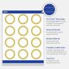 imageAvery Printable Round Cards Sure Feed Technology Blue Border Gold Dots Design 2quot Diameter Matte White Cards LaserInkjet 120 Total Great for Product TagsGold Dots Edge