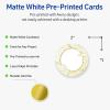imageAvery Printable Round Cards Sure Feed Technology Blue Border Gold Dots Design 2quot Diameter Matte White Cards LaserInkjet 120 Total Great for Product TagsGold Monstera Leaves