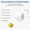 imageAvery Printable Round Labels Sure Feed Technology Gold Beads Design 2quot Diameter Glossy White Permanent Adhesive LaserInkjet 120 Total Great for Product MerchandisingWatercolors With Gold Ginkgo Leaves