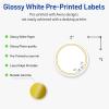 imageAvery Printable Round Labels Sure Feed Technology Gold Beads Design 2quot Diameter Glossy White Permanent Adhesive LaserInkjet 120 Total Great for Product MerchandisingDouble Gold Border With Florals
