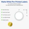 imageAvery Printable Round Labels Sure Feed Technology Gold Dots Edge Design 2quot Diameter Matte White Permanent Labels LaserInkjet 120 Total Great for Product MerchandisingBlue Border With Gold Dots