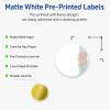 imageAvery Printable Round Labels Sure Feed Technology Gold Dots Edge Design 2quot Diameter Matte White Permanent Labels LaserInkjet 120 Total Great for Product MerchandisingWatercolors With Gold Ginkgo Leaves