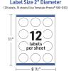 imageAvery Printable Round Labels Sure Feed Technology Gold Dots Edge Design 2quot Diameter Matte White Permanent Labels LaserInkjet 120 Total Great for Product MerchandisingBlue Border With Gold Dots