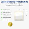 imageAvery Printable Square Labels Gold Dots Green Florals 3quot x 3quot Glossy White Square Labels Permanent LaserInkjet 60ct Great for Product MerchandisingGold Border With Gold Dots