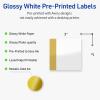 imageAvery Printable Square Labels Gold Dots Green Florals 3quot x 3quot Glossy White Square Labels Permanent LaserInkjet 60ct Great for Product MerchandisingDipped Gold Edge