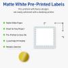 imageAvery Printable Square Labels GoldDipped Edge 2quot x 2quot Matte White Square Labels Permanent LaserInkjet 120ct Great for Product MerchandisingBlue Border With Gold Dots