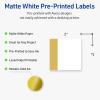 imageAvery Printable Square Labels GoldDipped Edge 2quot x 2quot Matte White Square Labels Permanent LaserInkjet 120ct Great for Product MerchandisingDipped Gold Edge