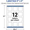 imageAvery Printable Square Labels GoldDipped Edge 2quot x 2quot Matte White Square Labels Permanent LaserInkjet 120ct Great for Product MerchandisingDipped Gold Edge