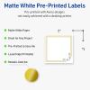 imageAvery Printable Square Labels GoldDipped Edge 2quot x 2quot Matte White Square Labels Permanent LaserInkjet 120ct Great for Product MerchandisingDouble Gold Border With Florals