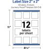 imageAvery Printable Square Labels GoldDipped Edge 2quot x 2quot Matte White Square Labels Permanent LaserInkjet 120ct Great for Product MerchandisingWatercolors With Gold Ginkgo Leaves